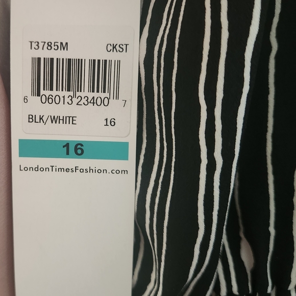 London Times Jumpsuit Black/White (Size 16) NWT - Picture 11 of 13